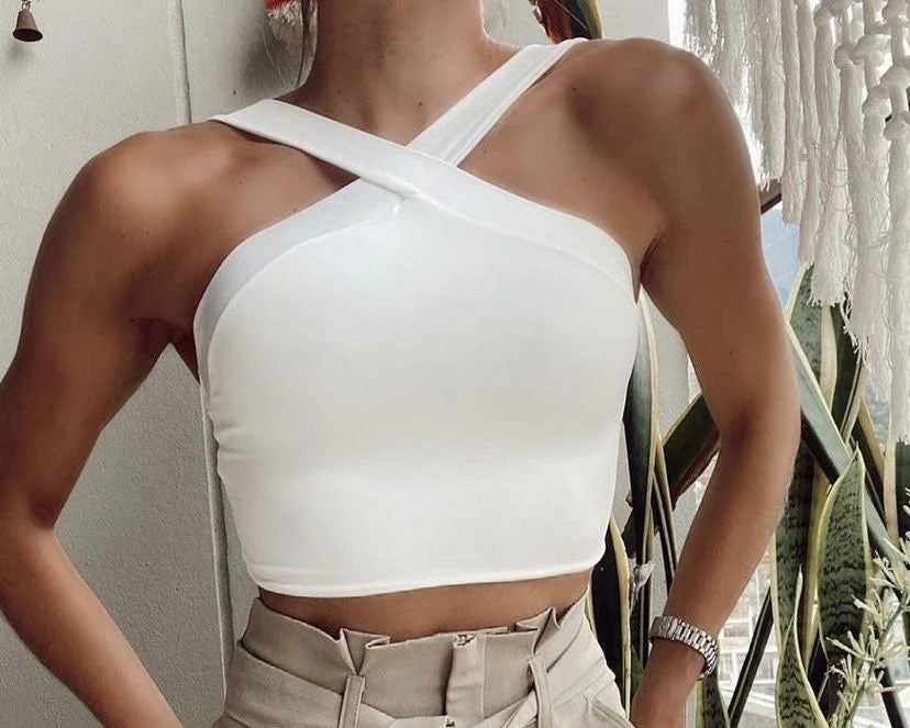 Crop top tiras cruzadas