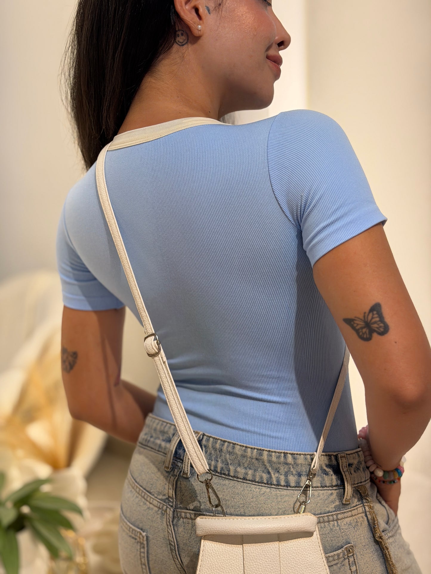 Body seamless manga corta combinado