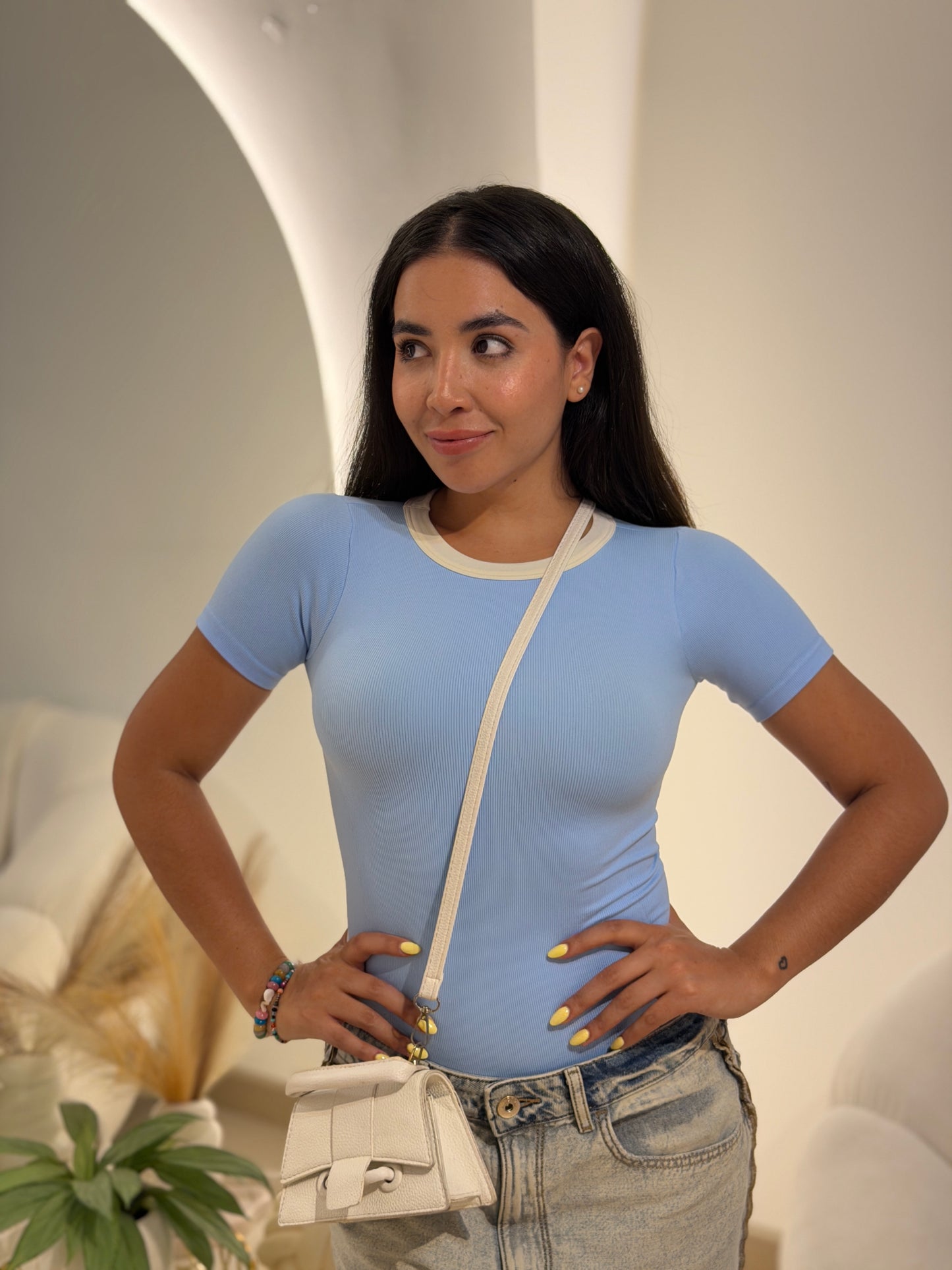 Body seamless manga corta combinado