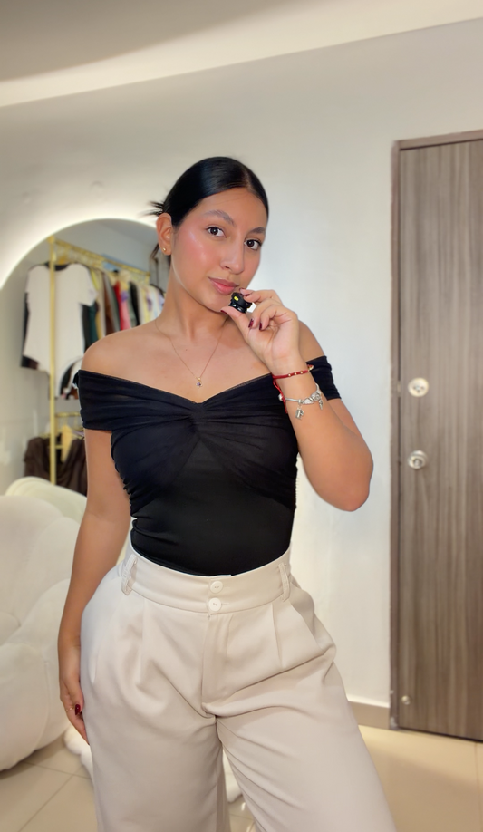 Body strapless detalle malla