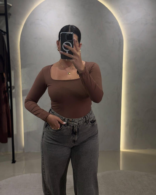 Body talla grande básico manga larga