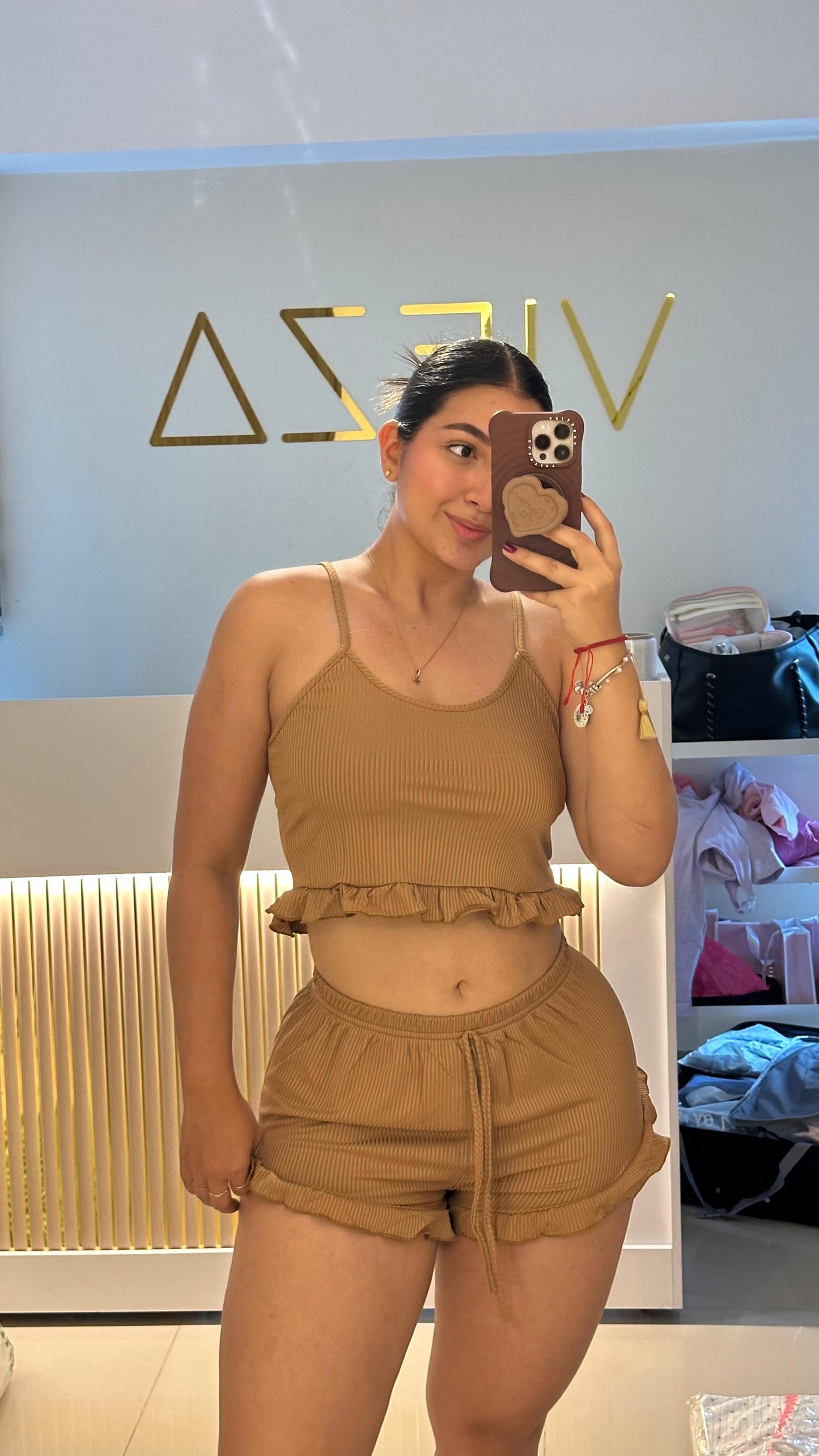 Pijama short unicolor