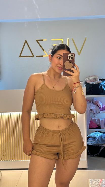 Pijama short unicolor